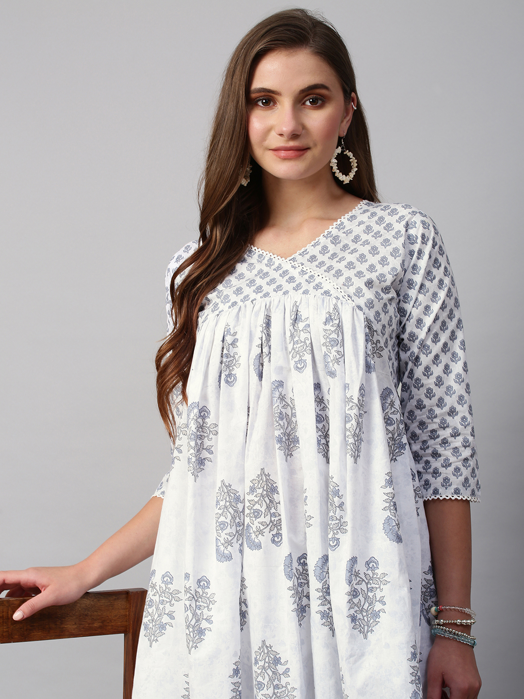 Fg Summer 3 Fancy Wear Weaving Cotton Printed Long Kurti Collection - The  Ethnic World